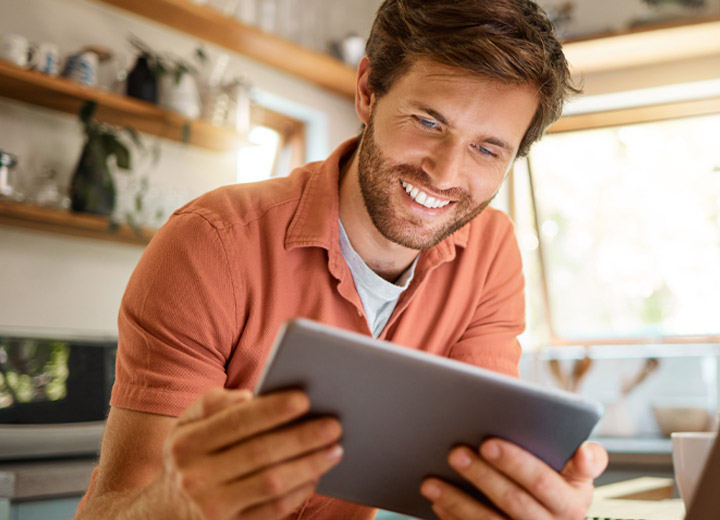 Man on tablet